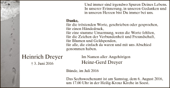 Traueranzeige von Heinrich Dreyer