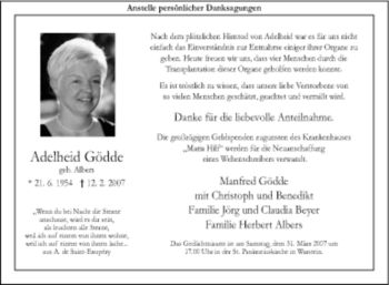 Traueranzeige von Adelheid Gödde von WESTFÄLISCHER ANZEIGER