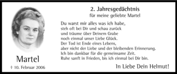 Traueranzeige von Martel Kurzbuch von WESTFÄLISCHER ANZEIGER