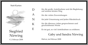 Traueranzeige von Siegfried Nirwing von WESTFÄLISCHER ANZEIGER