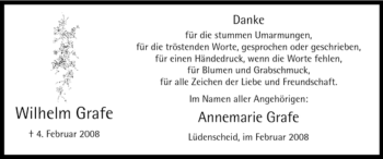 Traueranzeige von Wilhelm Grafe von WESTFÄLISCHER ANZEIGER