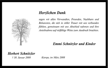 Traueranzeige von Herbert Schnitzler von WESTFÄLISCHER ANZEIGER