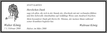 Traueranzeige von Walter König von WESTFÄLISCHER ANZEIGER