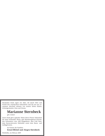 Traueranzeige von Marianne Sternbeck von WESTFÄLISCHER ANZEIGER