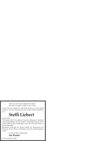 Traueranzeige von Steffi Liebert von WESTFÄLISCHER ANZEIGER
