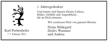 Traueranzeige von Karl Prettenhofer von WESTFÄLISCHER ANZEIGER