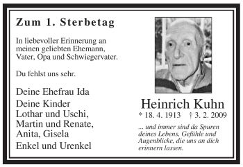 Traueranzeige von Heinrich Kuhn von WESTFÄLISCHER ANZEIGER