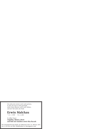 Traueranzeige von Erwin Malchau von WESTFÄLISCHER ANZEIGER