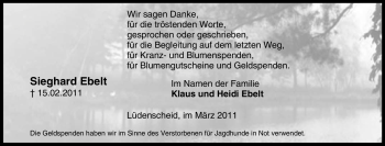 Traueranzeige von Sieghard Ebelt von WESTFÄLISCHER ANZEIGER