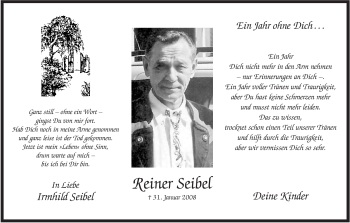 Traueranzeige von Reiner Seibel von WESTFÄLISCHER ANZEIGER