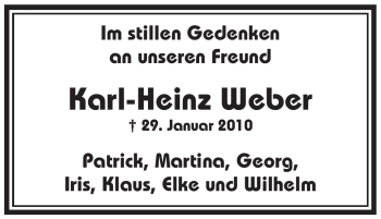 Traueranzeige von Karl-Heinz Weber von WESTFÄLISCHER ANZEIGER