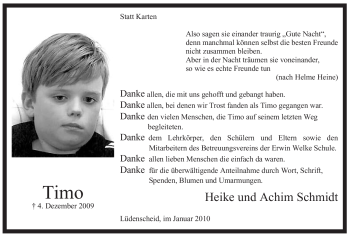 Traueranzeige von Timo  von WESTFÄLISCHER ANZEIGER