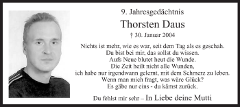 Traueranzeige von Thorsten Daus von MZV