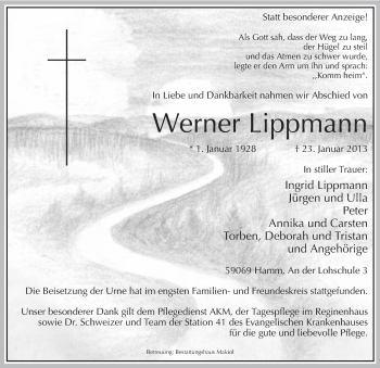 Traueranzeige von Werner Lippmann von MZV