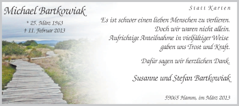 Traueranzeige von Michael Bartkowiak von MZV