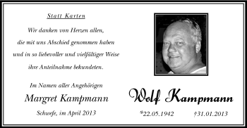 Traueranzeige von Margret Kampmann von MZV