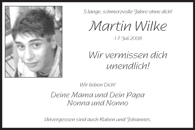  Traueranzeige für Martin Wilke vom 06.07.2013 aus MZV