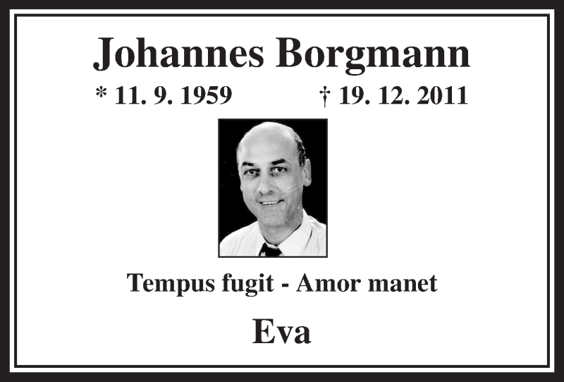  Traueranzeige für Johannes Borgmann vom 19.12.2013 aus MZV