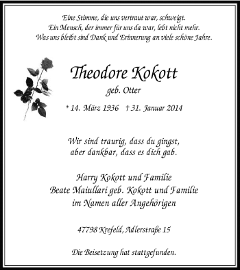 Traueranzeige von Eberhard Kokott von MZV