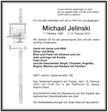 Traueranzeige von Michael Jelinski von WESTFÄLISCHER ANZEIGER