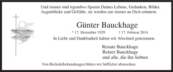 Traueranzeige von Günter Bauckhage von MZV