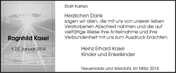 Traueranzeige von Ragnhild Kasel von MZV