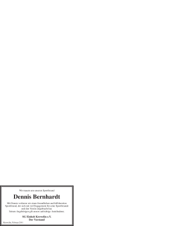 Traueranzeige von Dennis Bernhardt von WESTFÄLISCHER ANZEIGER
