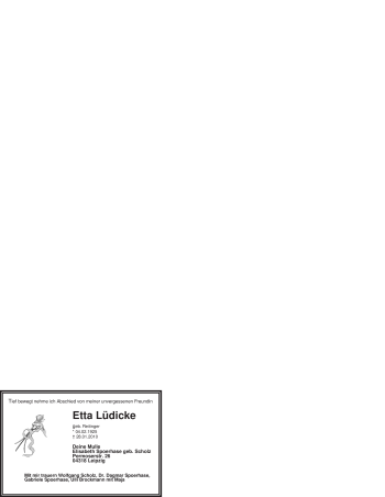 Traueranzeige von Etta Lüdicke von WESTFÄLISCHER ANZEIGER