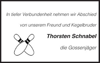Traueranzeige von Thorsten Schnabel von MZV