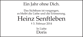 Traueranzeige von Heinz Senftleben von MZV