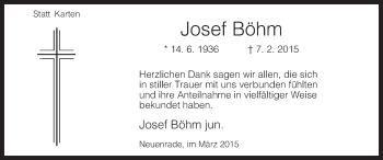 Traueranzeige von Josef Böhm von MZV