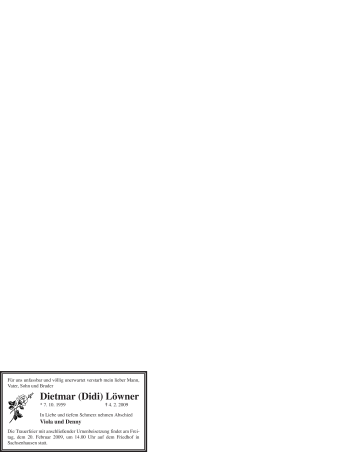 Traueranzeige von Dietmar (Didi Löwner von WESTFÄLISCHER ANZEIGER