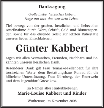 Traueranzeige von Günter Kabbert von WESTFÄLISCHER ANZEIGER