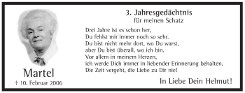 Traueranzeige von Martel Unbekannt von WESTFÄLISCHER ANZEIGER