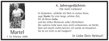 Traueranzeige von Martel Unbekannt von WESTFÄLISCHER ANZEIGER