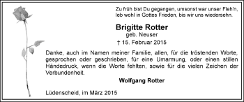 Traueranzeige von Brigitte Rotter von MZV