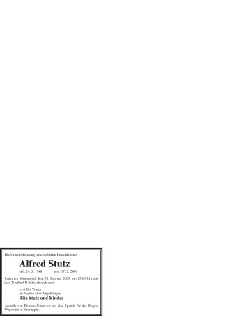 Traueranzeige von Alfred Stutz von WESTFÄLISCHER ANZEIGER