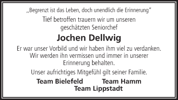 Traueranzeige von Jochen Dellwig von MZV