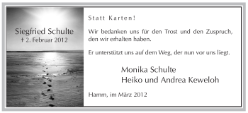 Traueranzeige von Siegfried Schulte von WESTFÄLISCHER ANZEIGER