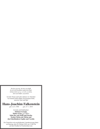 Traueranzeige von Hans-Joachim Falkenstein von WESTFÄLISCHER ANZEIGER