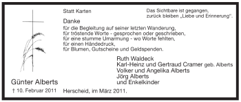 Traueranzeige von Günter Alberts von WESTFÄLISCHER ANZEIGER