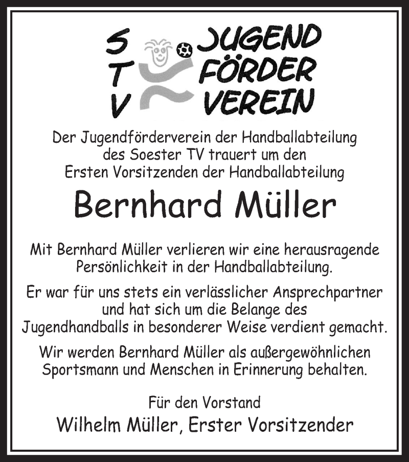  Traueranzeige für Bernhard Müller vom 03.03.2015 aus MZV