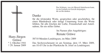 Traueranzeige von Hans-Jürgen Gräwe von WESTFÄLISCHER ANZEIGER