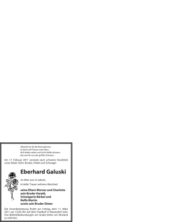 Traueranzeige von Eberhard Galuski von WESTFÄLISCHER ANZEIGER