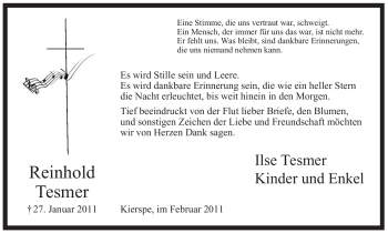 Traueranzeige von Reinhold Tesmer von WESTFÄLISCHER ANZEIGER