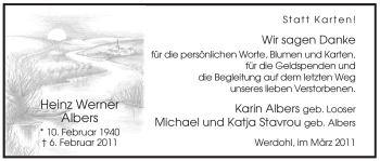 Traueranzeige von Heinz Werner Albers von WESTFÄLISCHER ANZEIGER