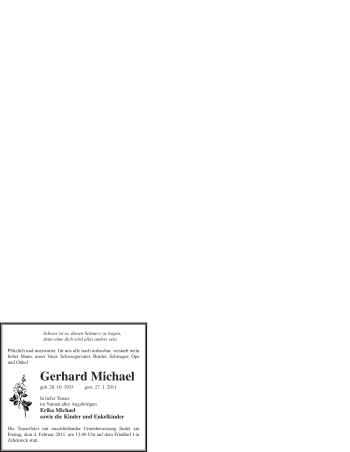 Traueranzeige von Gerhard Michael von WESTFÄLISCHER ANZEIGER