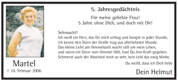 Traueranzeige von Martel Unbekannt von WESTFÄLISCHER ANZEIGER
