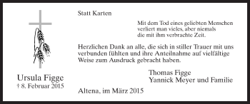 Traueranzeige von Ursula Figge von MZV