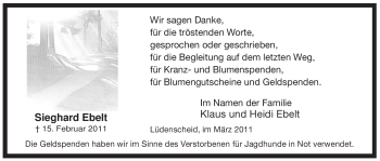 Traueranzeige von Sieghard Ebelt von WESTFÄLISCHER ANZEIGER